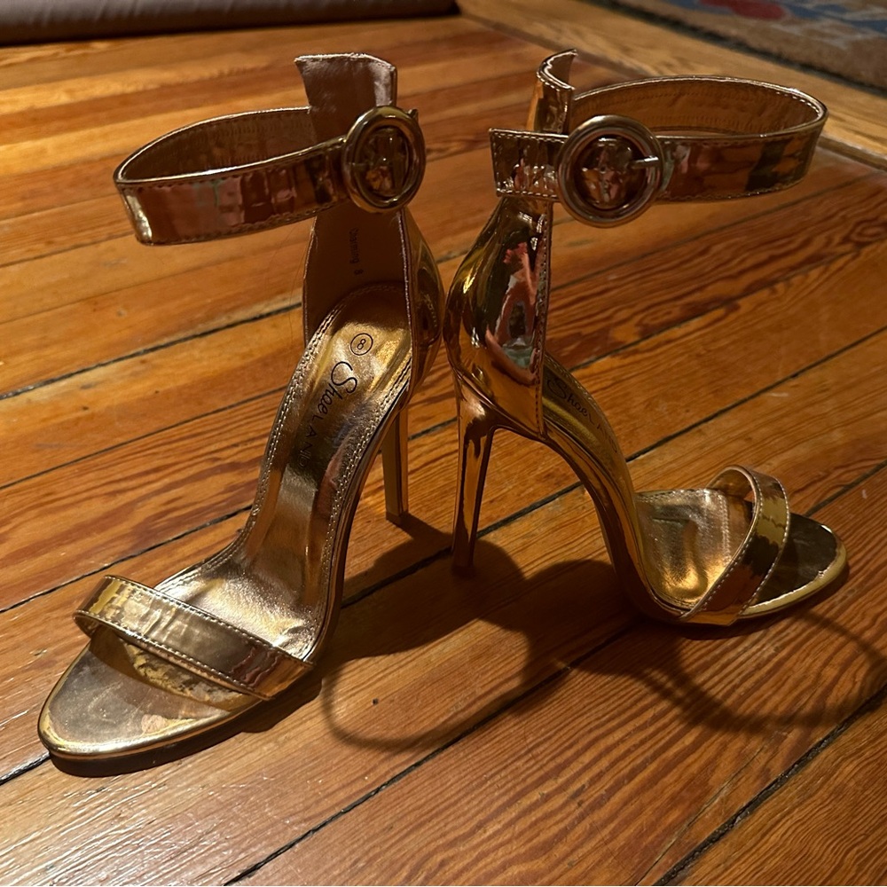 Shoeland Gold Chrome Stilletos